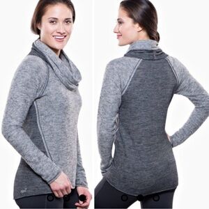 Kuhl Women's Two-Tone Gray Cowl Neck Wool Blend Sweater Medium
